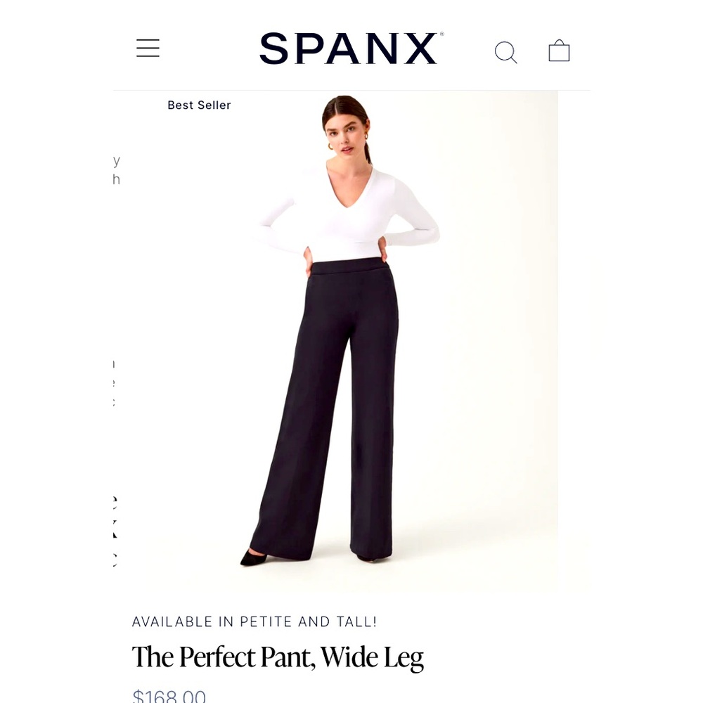NWT Spanx perfect wide leg pants, black